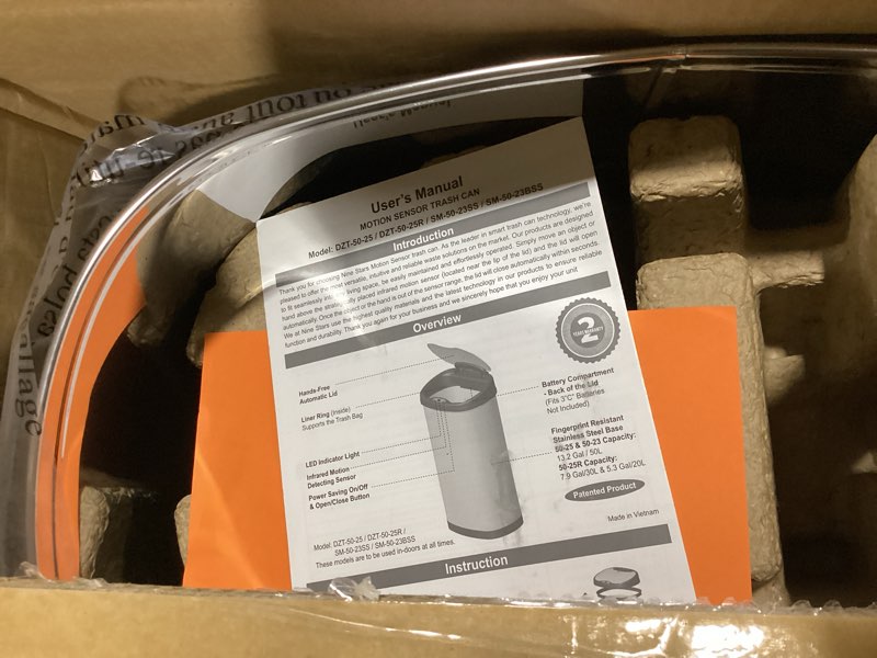 Condition photo showing Good Condition for ninestars dzt-50-25 motion sensor trash can, large, silver