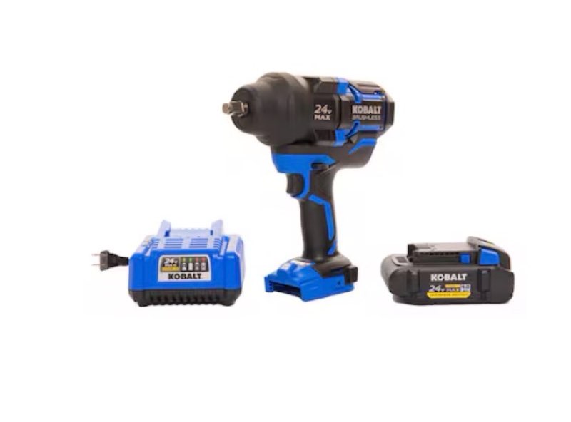kobalt xtr 24-volt variable speed brushless 1/2-in drive cordless impact wrench (battery included