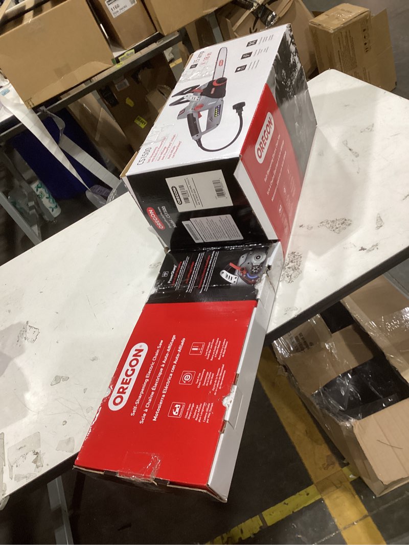 Condition photo showing As Is for oregon cs1500 self-sharpening electric chain saw chainsaw