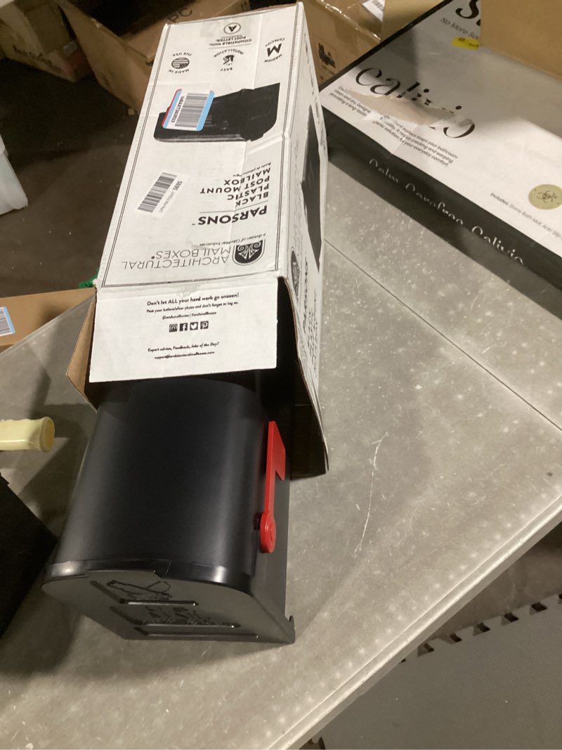 Condition photo showing Good Condition for Architectural Mailboxes Parsons Medium Capacity, Plastic Post Mount Mailbox, Black