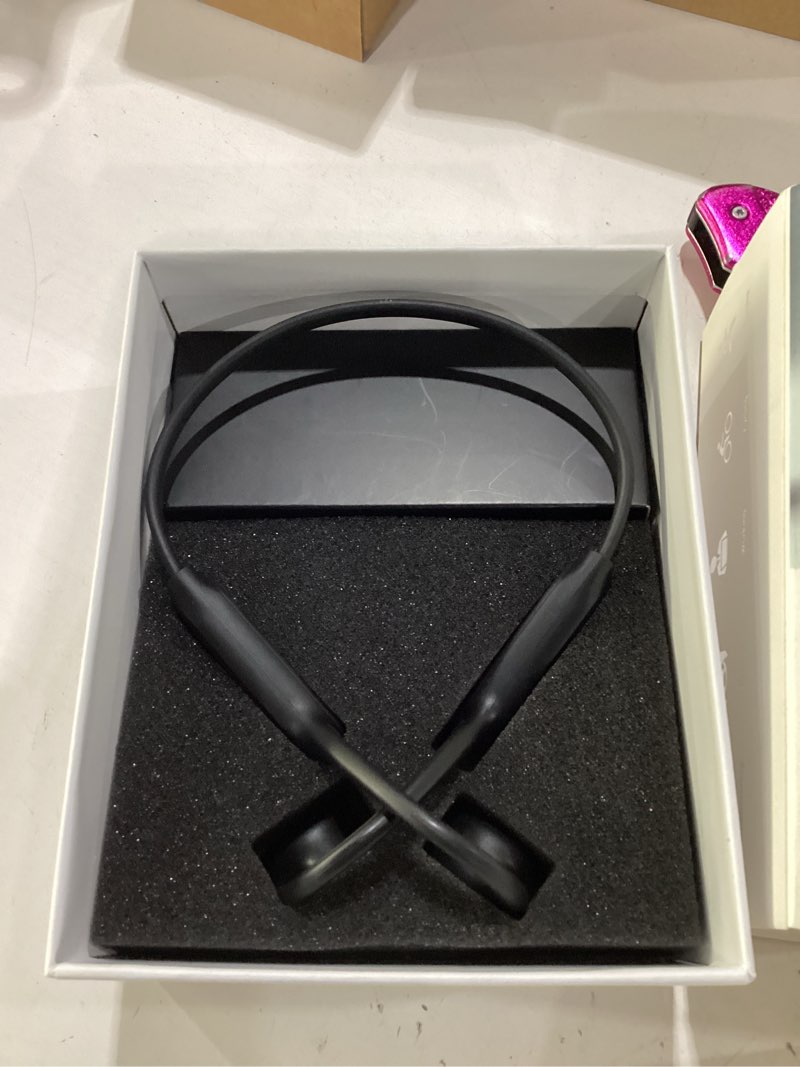 Condition photo showing New/Like New for bone conduction headphones, open-ear sports headphones with mic, bluetooth 6.0, 8h playtime, usb-c quick charge, ipx5 waterproof sweatproof earphones for running, cycling, walking black 1
