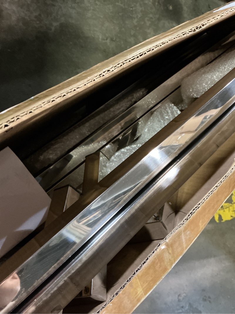 Condition photo showing Good Condition for 2 pack dunnage rack 48" long x 24" wide, 7.9" height stainless steel shelf 3500+ pound capacity commercial food floor rack for restaurants kitchens garages and vehicles 2 48'' long x 24'' wide x 7.9'' height