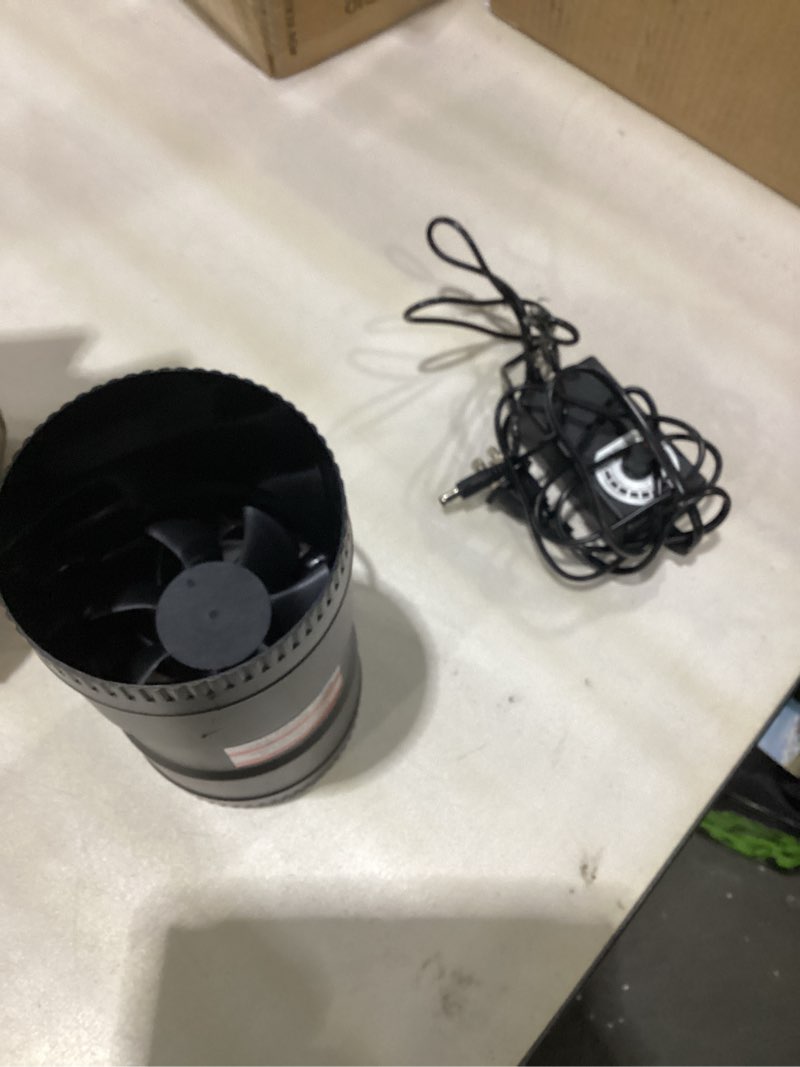 Condition photo showing As Is for Hon&Guan 4 Inch Inline Booster Duct Fan with Speed Controller - 130 CFM Airflow with 6W Ultra-Low Power and Low Noise 4 Inch Basic