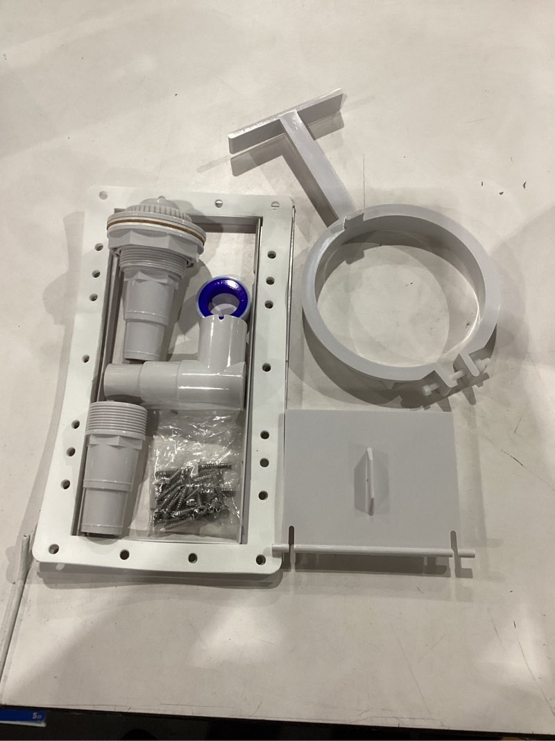 Condition photo showing As Is for swimline hydrotools standard wide mouth above ground pool skimmer kit | already assembled | abs construction | pool skimmer | wide mouth | snap-in & removable weir | above ground pool skimmer wide-mouth (assembled)