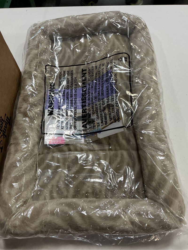 Condition photo showing New/Like New for midwest homes for pets quitetime deluxe wave bolster bed for small dogs; easily machine wash and dry; tan; 22"; 40222-wvtn wave tan 22 inch (pack of 1)