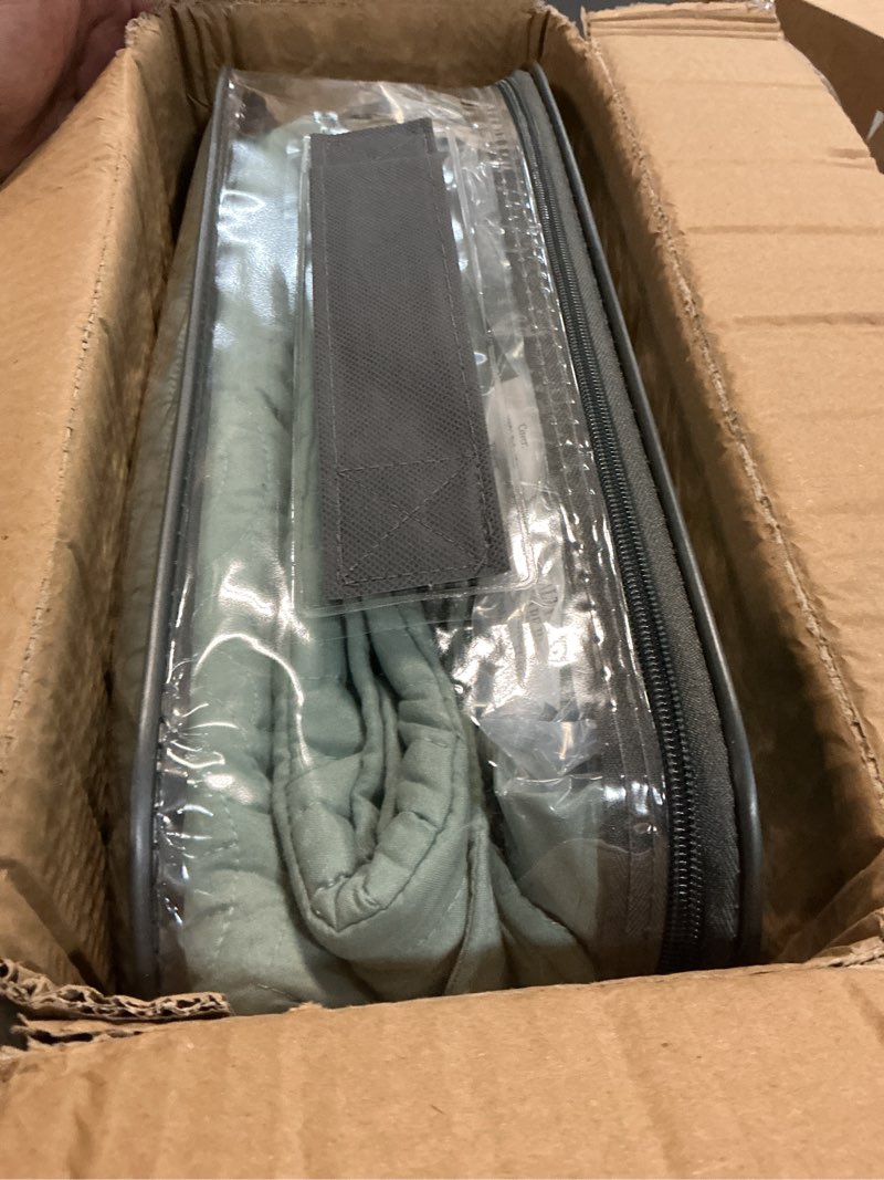 Condition photo showing Good Condition for madison park daybed cover set damask quilted cover for daybeds, all season, pre-washed cotton-filled coastal bedding scallop edge, shams, bedskirt, décor pillows, tuscany, seafoam, 39"x75", 6 piece 75"x39" seafoam