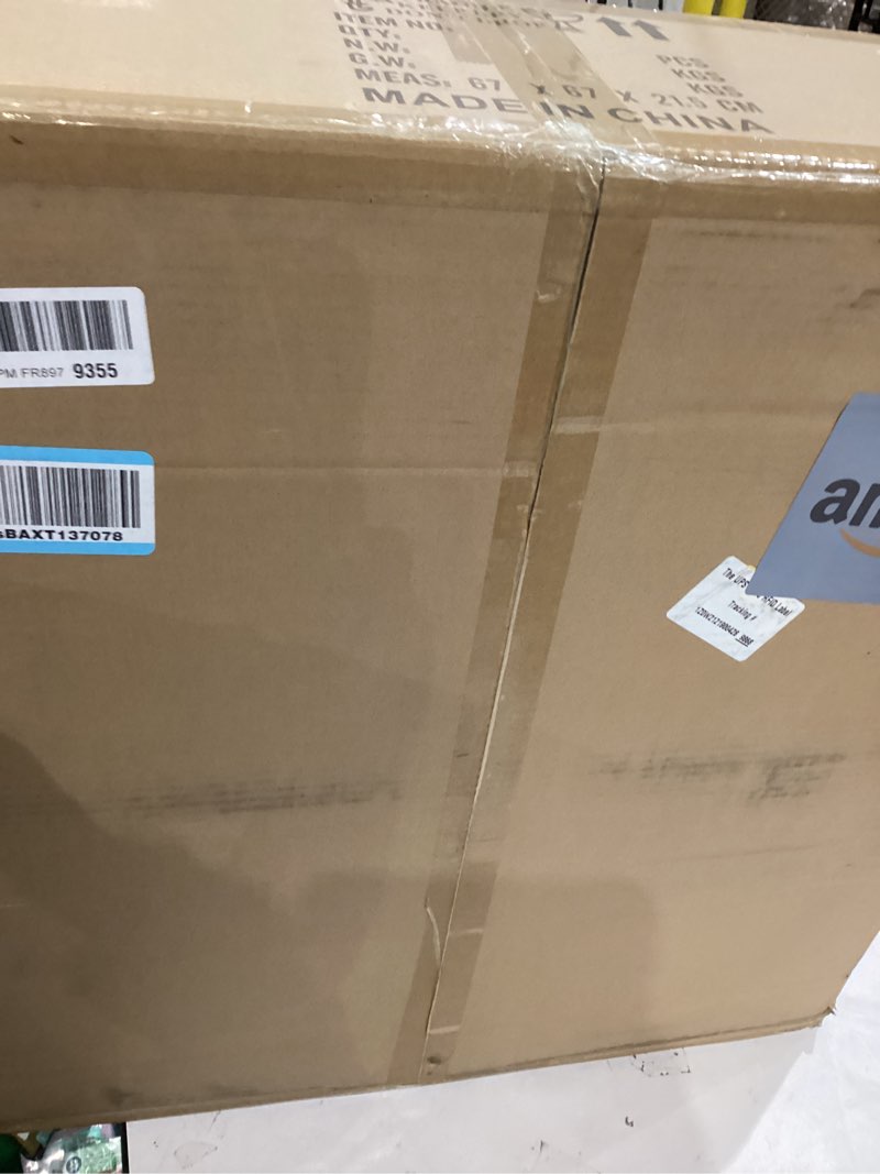 Condition photo showing As Is for 6 Lights Sputnik Ceiling Light Fixture,Semi Flush Mount Ceiling Light Sputnik with Milk Glass Globe, Brushed Brass Chandelier for Living Room, 25.98‘’ Large Mid Century Modern Fixture 6-Gold Lights