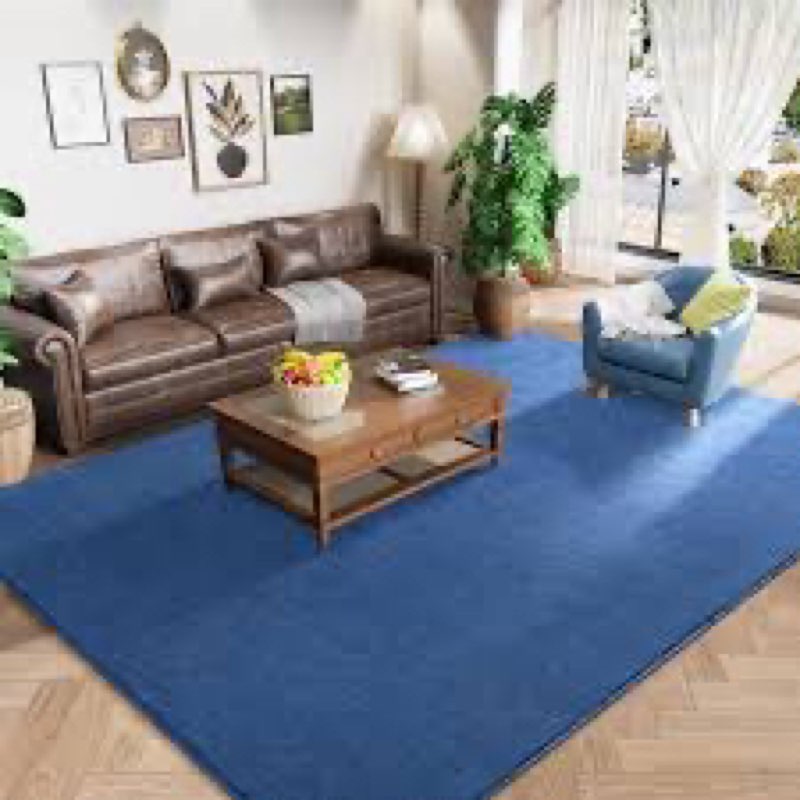 amearea large modern area rugs for bedroom living room, 8x10 feet blue thickened memory foam rug, fl