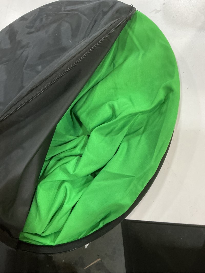 Condition photo showing As Is for Green Screen Backdrop with Stand, 8x7.2ft Portable Greenscreen Background with Stand, T-Shape Green Screen Stand kit with 6 Spring Clamps, Sandbag, Carry Bag for Zoom, Video 8x7.2 FT