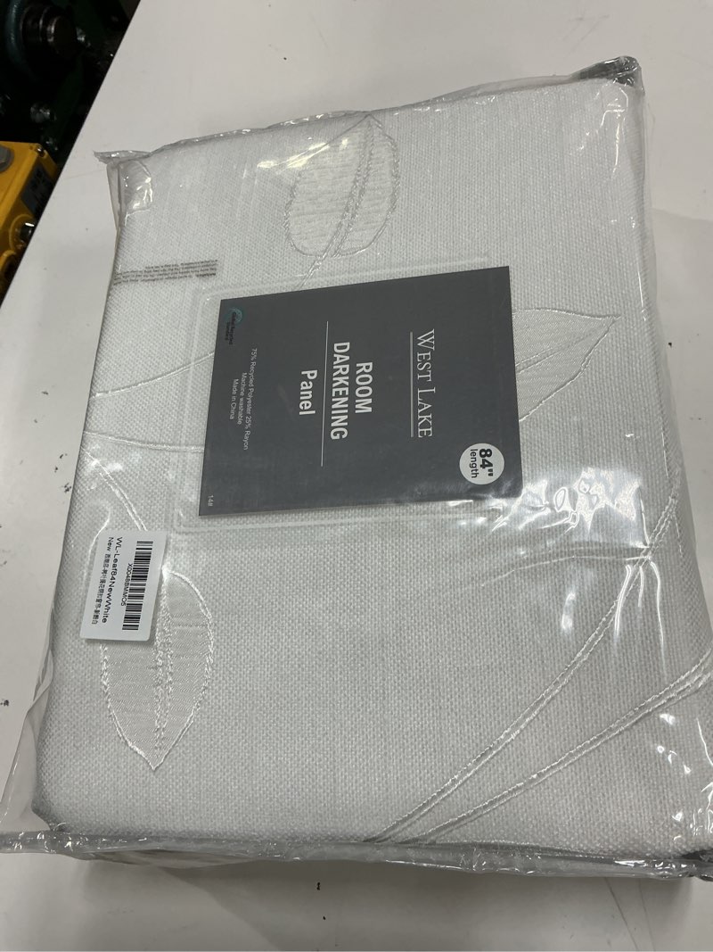 Condition photo showing New/Like New for west lake khaki tan white leaf jacquard curtain 2 panels heavy linen textured room darkening with branches pattern grommet top window treatment for living room/bedroom,50"x84"x2 50"w x 84"l (pack of 2) leaf khaki