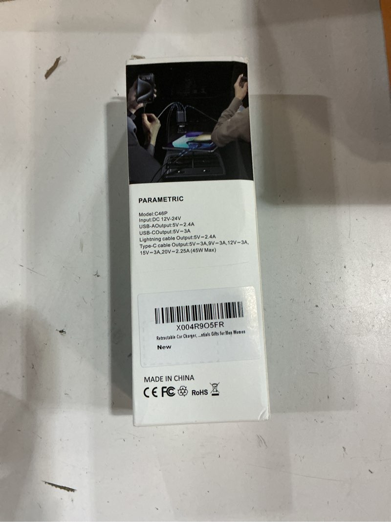 Condition photo showing New/Like New for Retractable Car Charger, 84W Car Charger USB C 4 in 1, Car Accessories Fast Charging Car Charger Adapter for iPhone 17 16 15 14 13 12 Pro Max, Samsung, Pixel | Travel Essentials Gifts for Men Women Grey