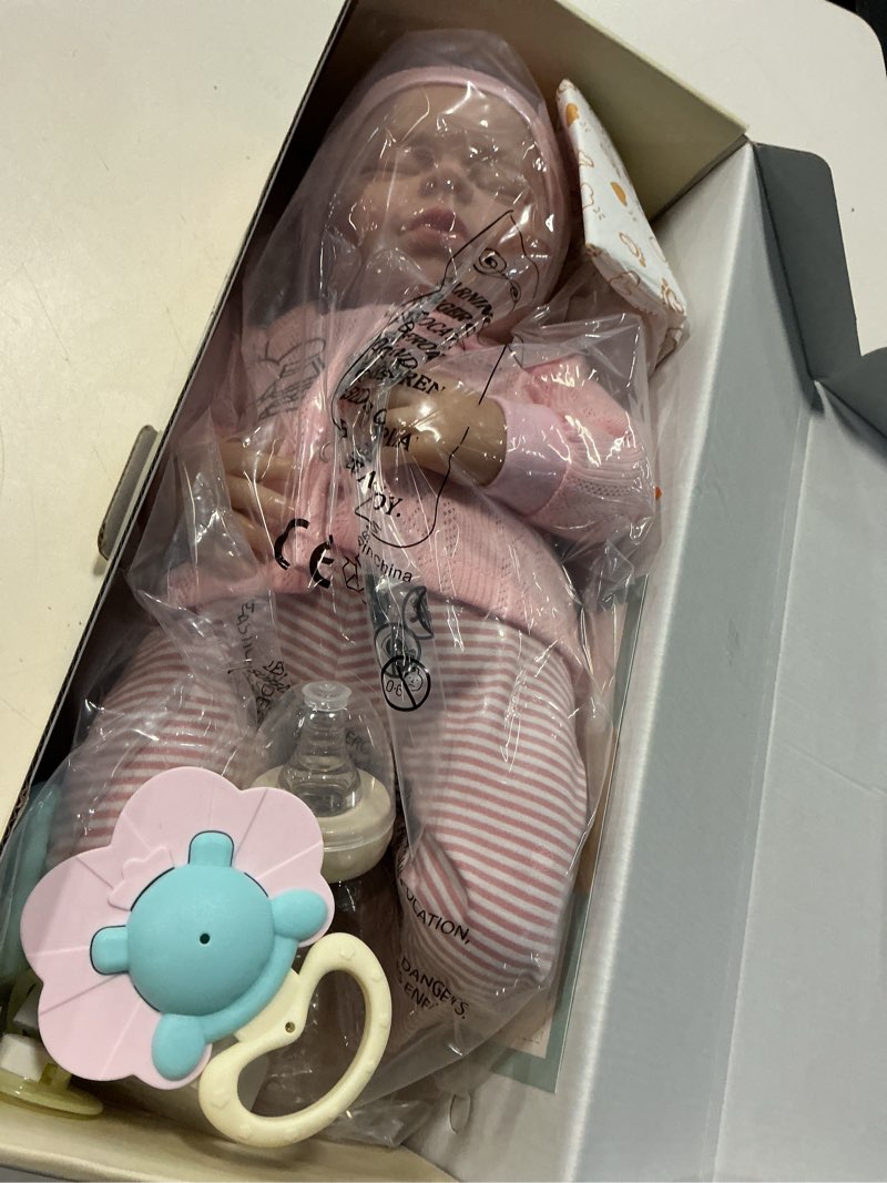 Condition photo showing New/Like New for babeside realistic baby doll with heartbeat loulou, 20 inch handmade reborn baby dolls girl with crying and babbling voice, real baby dolls that look real for girls boys kids age 3+