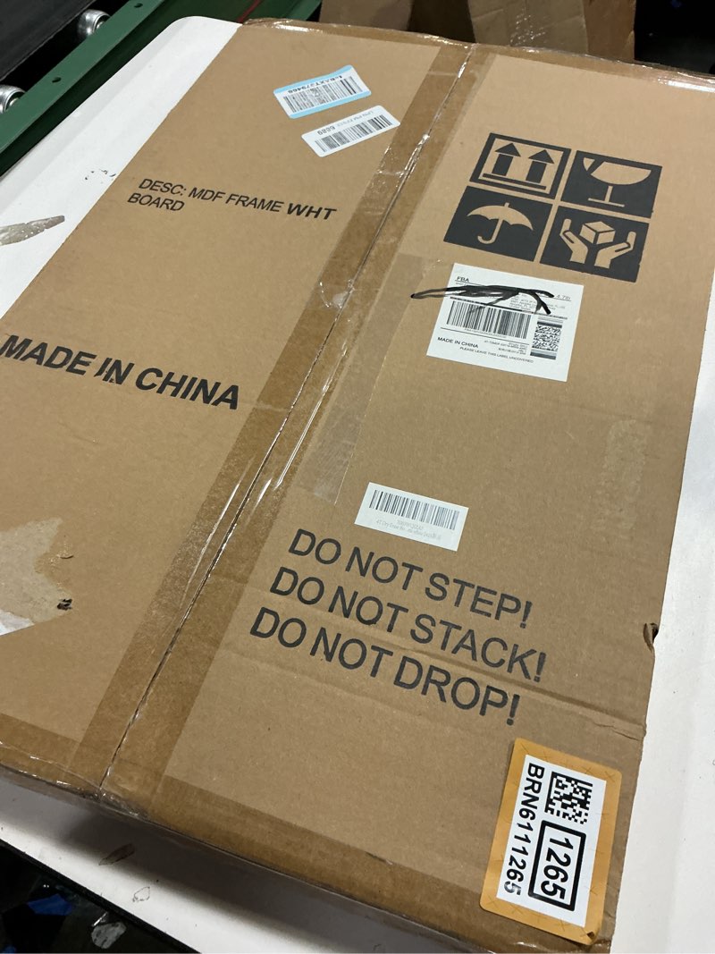 Condition photo showing New/Like New for 4 THOUGHT Dry Erase Board, 18 x 24 in Magnetic Whiteboard White Vintage Wood Frame Wall-Mounted White Board Decorative Notice Board for School, Office, Home, 8 Magnets 4 Markers 1 Eraser Vintage White 24"W x 18"H