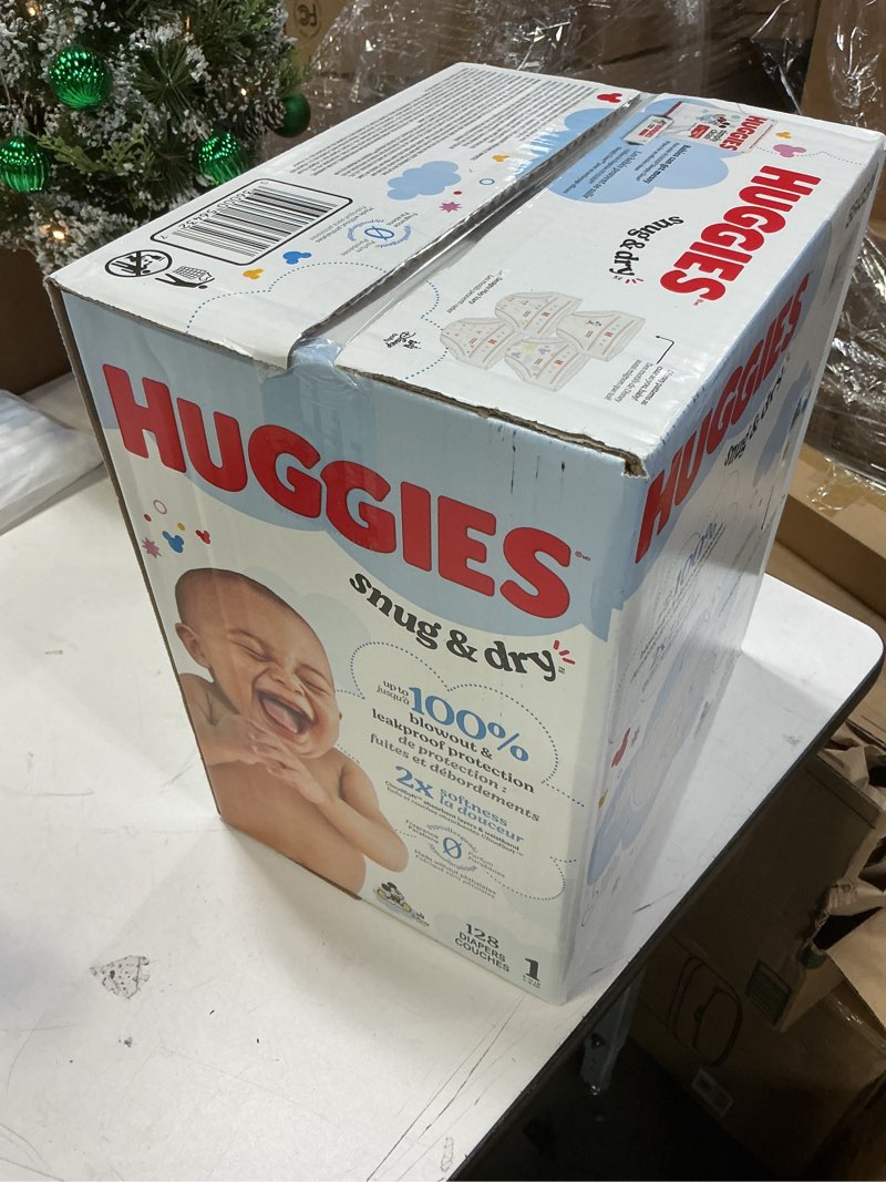 Condition photo showing New/Like New for Huggies Snug & Dry Baby Diapers Unscented, Size 1 (8-14 lbs) - 128.0 ea