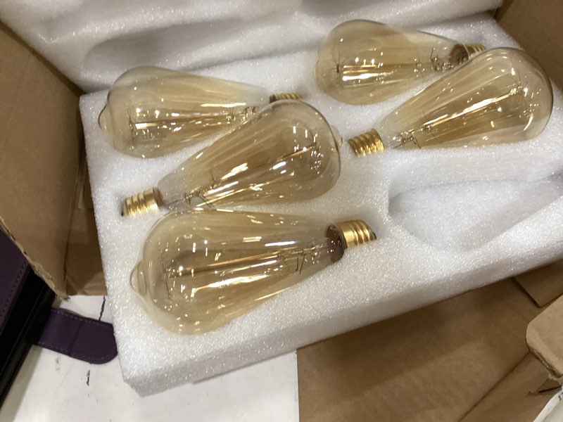 Condition photo showing New/Like New for minetom e26 rechargeable light bulbs with remote and timer, 5pcs | battery light bulb with brightness dimmable, 2300mah 40w equivalent led bulbs for lamps sconces camping emergency
