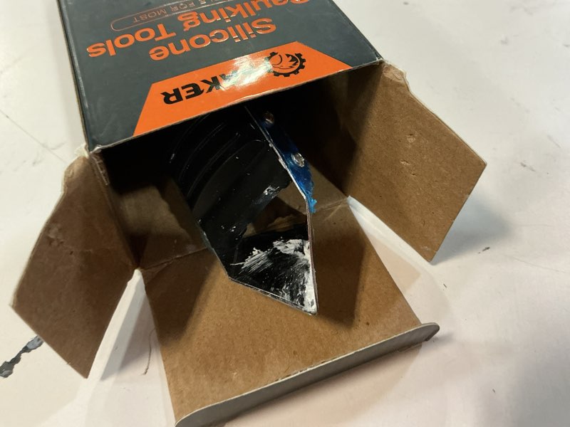 Condition photo showing As Is for Saker Silicone Caulking Tools-3 in 1 Sealant Finishing Tool Grout Remove Scraper Caulk Remover Glass Glue Angle Scraper for Bathroom,Kitchen,Floor,Window,Sink Joint,Frames Seal (Black Blue) Classic with Scraper