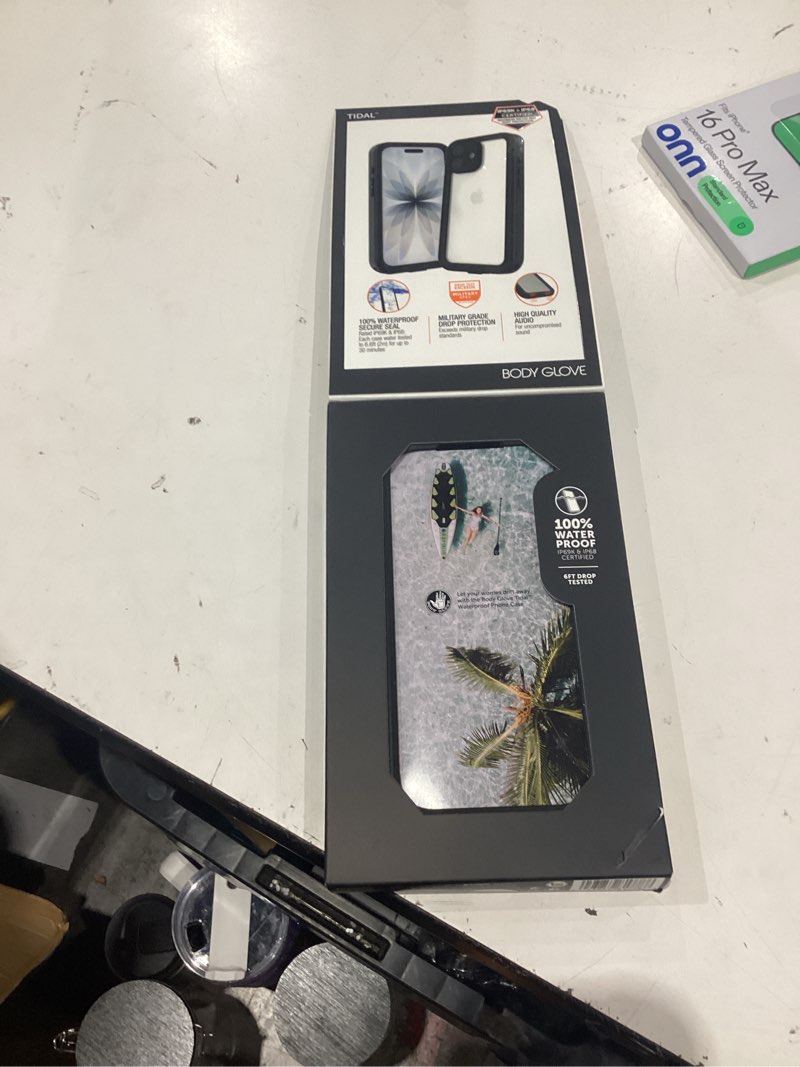 Condition photo showing As Is for body glove tidal waterproof phone case for iphone 17 - black/clear