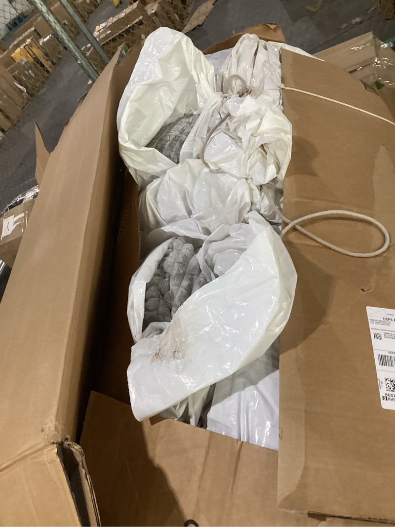 Condition photo showing New/Like New for Bean Bag Chair - Large Bean Bag Loungers Chairs for Adults, Teens, and Children.Bean Bag Sofa with Memory Foam Filled and Armrests for Living Rooms, Bedroom, Dorm, or Balcony (Striped Gray) XXXX-Large Stripe Grey