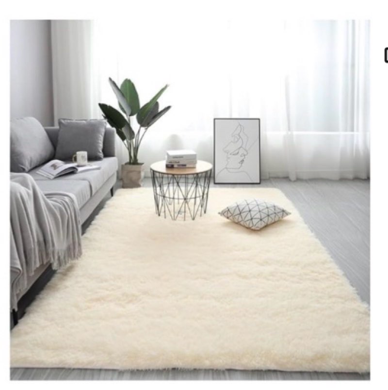 Fluffy Bedroom Carpet for Living Room Home Decoration Shaggy Plush Area Rug Soft Plush Kids Room Carpets Rectangular Floor Mat for Living Room Kitchen Home Decor Rugs (Color : Beige, Size : 140x200c