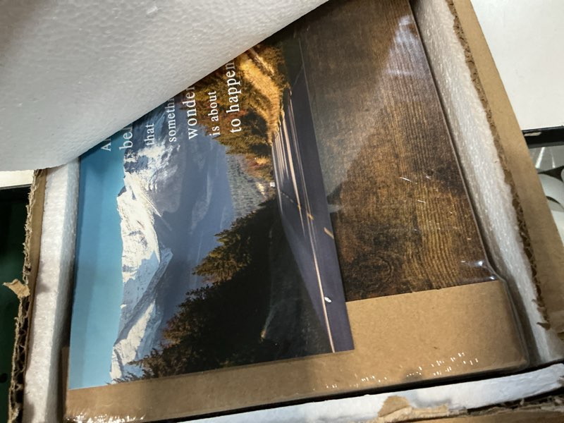 Condition photo showing Good Condition for Forbena 36 Inch Floating Shelves for Wall Long Set of 3, Large Deep Wall Shelves for Bedroom Living Room Decor, Rustic Wood Floating Shelf for Kitchen Closet Office TV Plants Books (Dark Brown) Rustic Brown