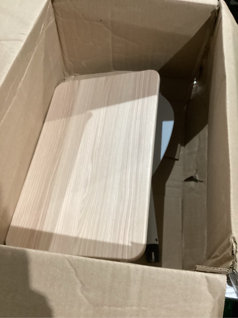 Condition photo showing item condition for Small Laptop Standing Desk, 18“H - 46”H Adjustable Height Pedestal Side Table with Wooden Top, Portable Tall End Table, Stand-Up Desk for Bedside, Couch, Sofa, Living Room, Bedroom, Home Office, White