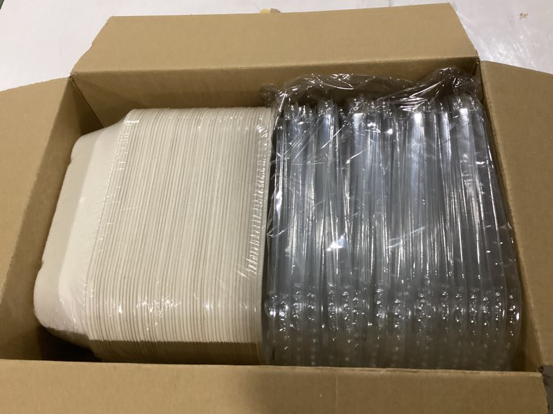 Condition photo showing New/Like New for 50 pack 32 oz disposable meal prep containers disposable food containers with lids, paper togo containers for meal prep, lunch, leftover (50 bowls 50 lids) 1 compartment with lid