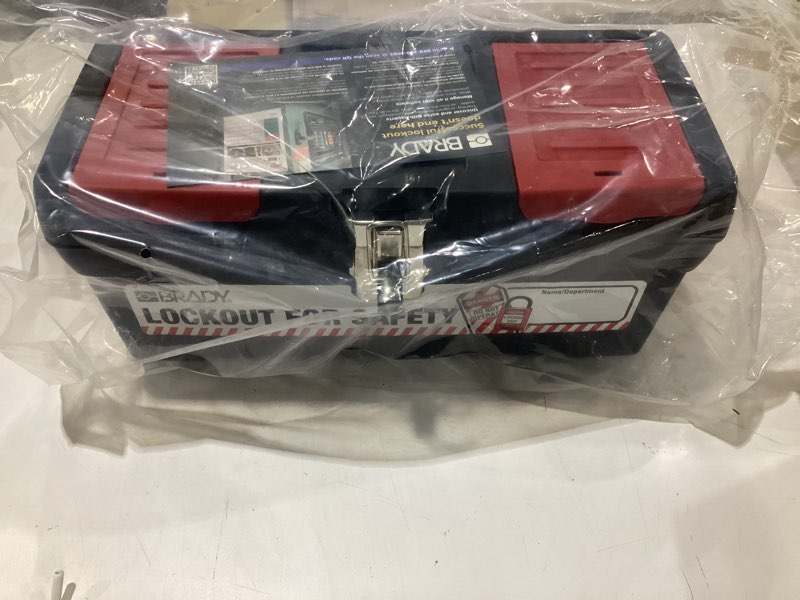 Condition photo showing New/Like New for brady personal lockout tagout safety lock with loto tag - 1 key - 153673