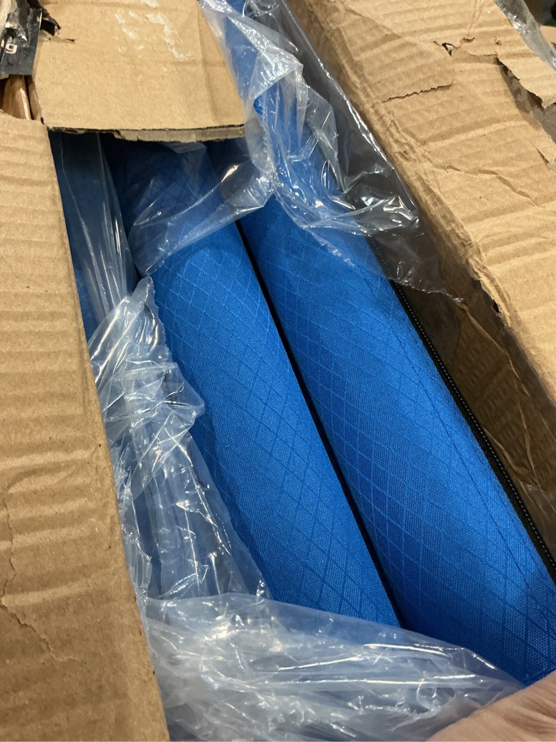 Condition photo showing As Is for Stadium Seat with Back Support, Bleach Seat with Backrest and Cushion, Stadium Chair with Cup Holders, Mesh Bag and Hidden Hook for Basketball and Soccer Bench Blue 2 Pack