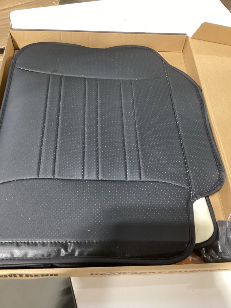 Condition photo showing Good Condition for motor trend faux leather padded rear bench car seat cover with storage pockets black