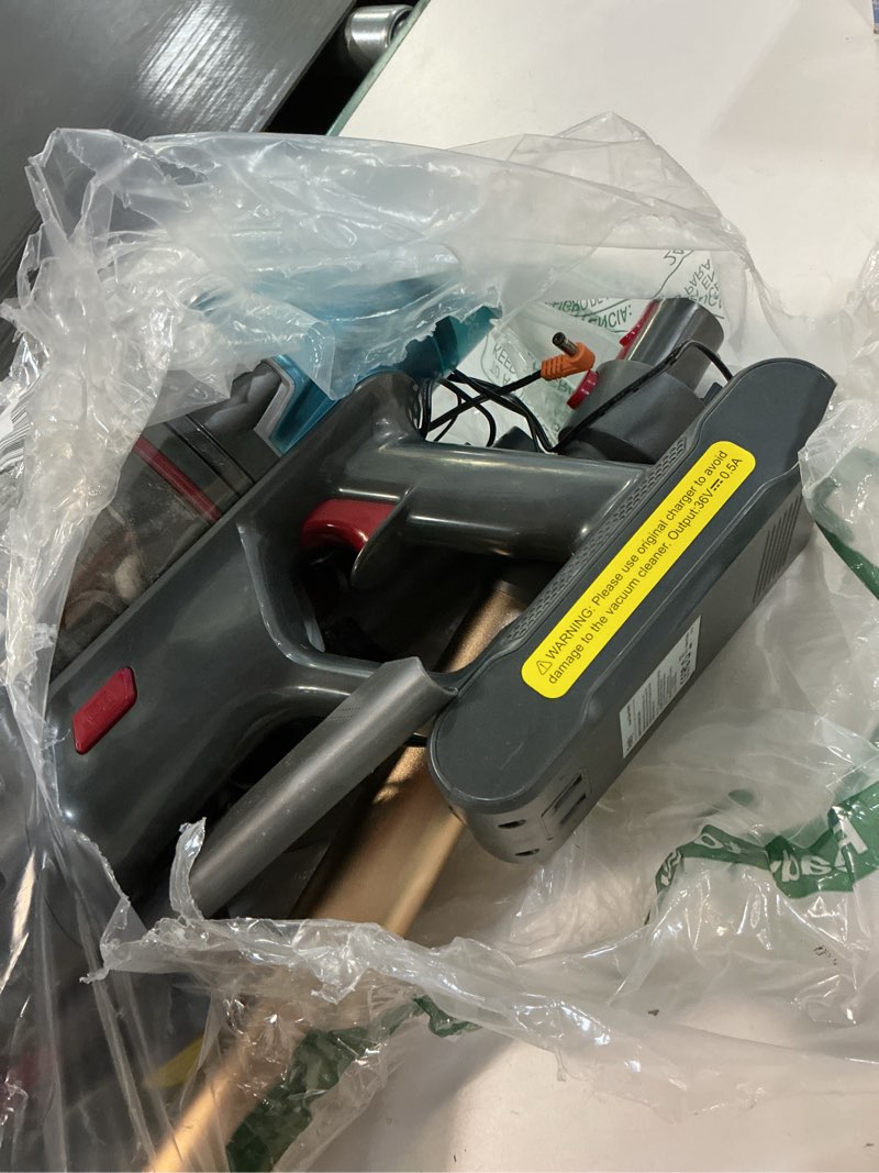 Condition photo showing As Is for Cordless Vacuum Cleaner 600W/50Kpa, Stick Vacuum Cleaners 65 Mins Max Runtime with Charging Dock, Self-Standing Handheld Vacuum with Touch Display, 6-in-1 Vacuum Cleaner for Carpet/Hard Floor/Pet Hair