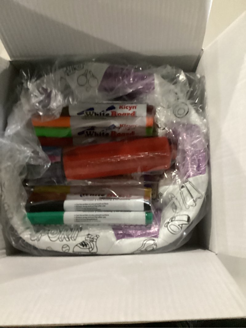 Condition photo showing New/Like New for Size 4 Color Your Own Soccer Ball Purple DIY Custom Craft Kit with Pump 12 Markers Personalized Youth Toddler Training Paint Your Own Toy Creative Gift for Kids (Purple Soccer Ball, 4) 4 Purple Soccer Ball