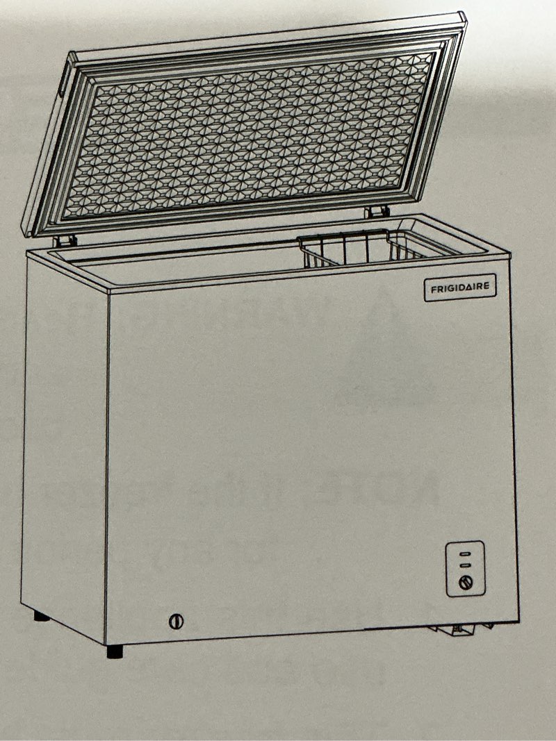 Condition photo showing As Is for frigidaire efrf7003 chest freezer - white