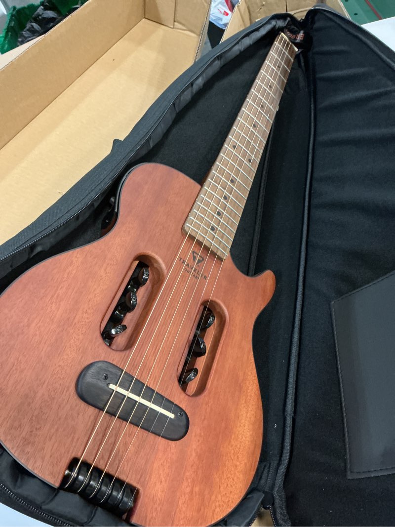 Condition photo showing Good Condition for traveler guitar escape mark iii mahogany acoustic guitar | portable acoustic with built-in headphone amp | full 25.5" scale headless guitar | custom gig bag included