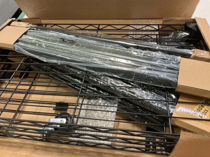 Condition photo showing As Is for P6 Mini Rolling Clothes Rack Heavy Duty, Clothing Racks for Hanging Clothes, Freestanding Garment Rack with Wheels, Portable Closet Rack Max Load 360LBS, 23.6''W x 14''D x 74.6''H, Black