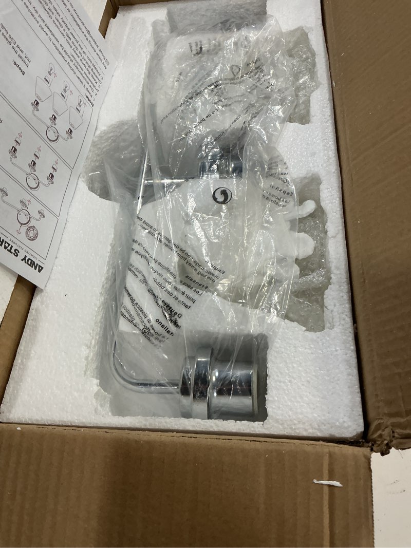Condition photo showing Good Condition for andy star vanity lights for bathroom 3 light - chrome bathroom light fixtures with clear cone-shaped glass, polished modern geometric design wall lights for hallway, bedroom, e26 base (no bulbs) chrome 3-light