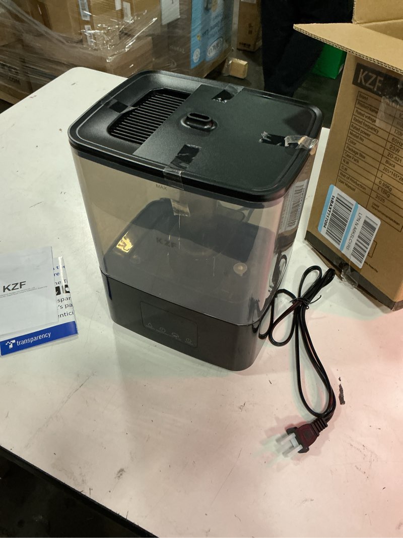 Condition photo showing Good Condition for kzf 4l top fill humidifiers for bedroom & 40h runtime - cool mist humidifier, 3 mist levels, 8h timer, essential oil tray, humidity display, quiet for baby, plants, large room (black, 4l) 4 liters black