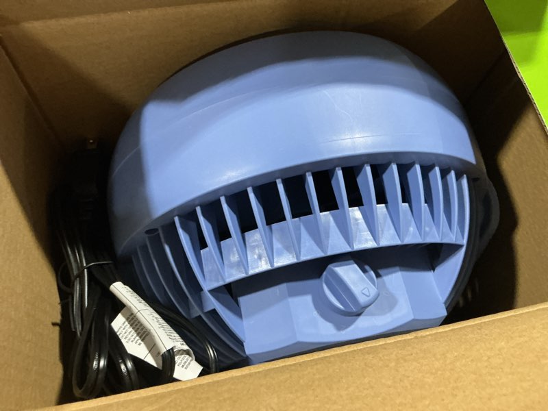 Condition photo showing Good Condition for holmes blizzard 3-speed air circulator fan, 90° adjustable tilt, removable grill, blue, 14441