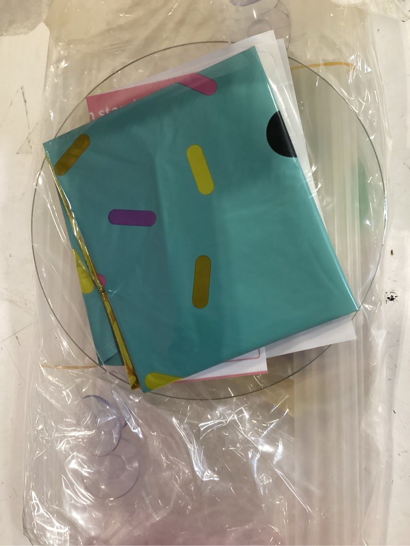 Condition photo showing As Is for ice cream party balloons stand for table 2 sets with 2 ice cream foil balloons 14 pastel latex balloons for sweet one birthday girl baby shower party decorations
