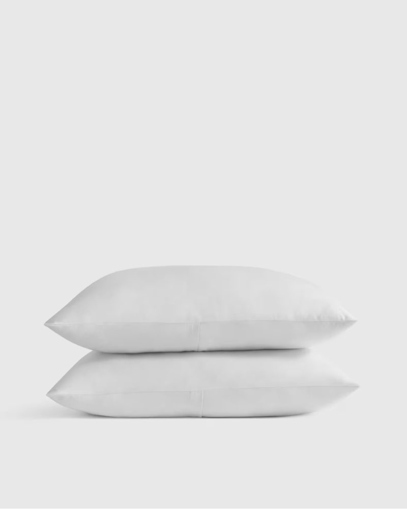 quince organic crisp percale sham set standard white