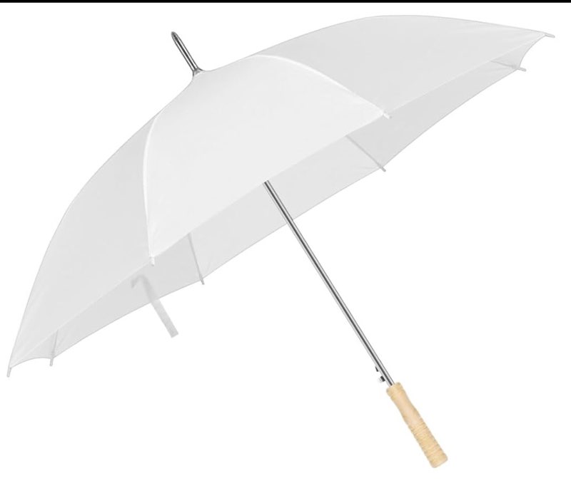 3 Pcs Wedding Umbrellas Bulk, 41 Inch Wedding Stick Umbrellas with Wooden Handle Large Canopy Windproof Rain for Bride Groom Bridal Shower Party Decor
