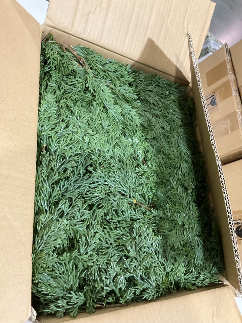 Condition photo showing Good Condition for Crowye 6 Pcs 6ft Christmas Cedar Garland Artificial Pine Christmas Garland Realistic Winter Greenery Garland Green Pine Cypress Vines for Holiday Mantel Fireplace Table Centerpiece Xmas Decor