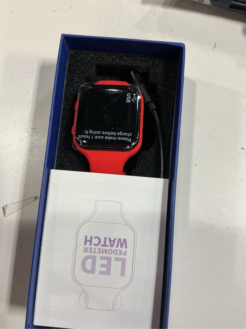 Condition photo showing Good Condition for kids watches for girls boys digital sport watch with step counter pedometer vibration alarm clock, no app waterproof fitness tracker kids watch boys girls teens students ages 5-16 006-e-red