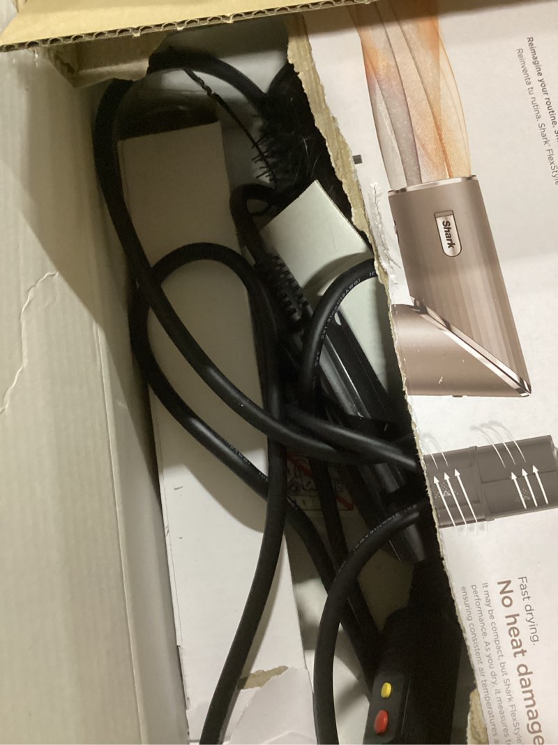 Condition photo showing Good Condition for shark flexstyle air styling & drying system, powerful hair blow dryer & multi-styler with auto-wrap curlers, oval brush, concentrator attachment, mocha, hd431br mocha silver (winter special)