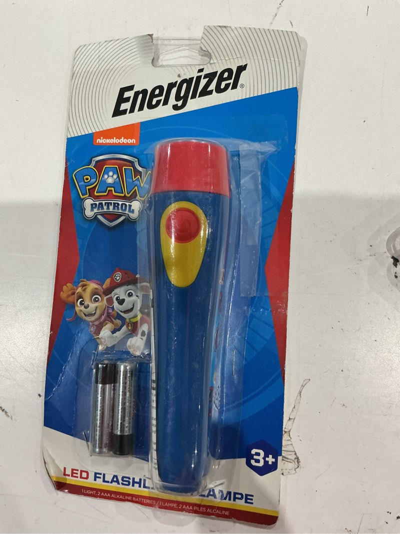 Condition photo showing As Is for energizer paw patrol 15-lumen 1 modes led flashlight with batteries included