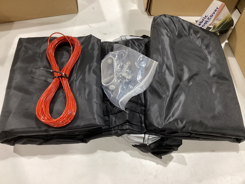 Condition photo showing Good Condition for 15ft round pool cover - covers for above ground pools, inflatable pool cover protector with steel rope, increase stability ground swimming pools, waterproof and dustproof swimming pool covers