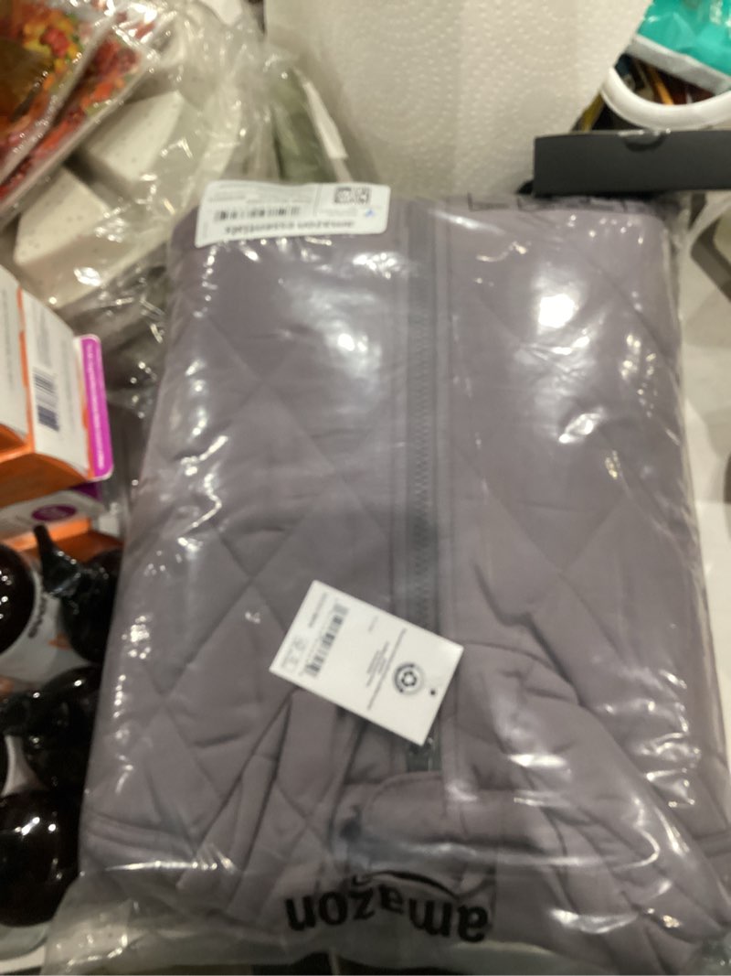 Condition photo showing New/Like New for Amazon Essentials Unisex Kids and Toddlers' Long Quilted Jacket XX-Large Grey