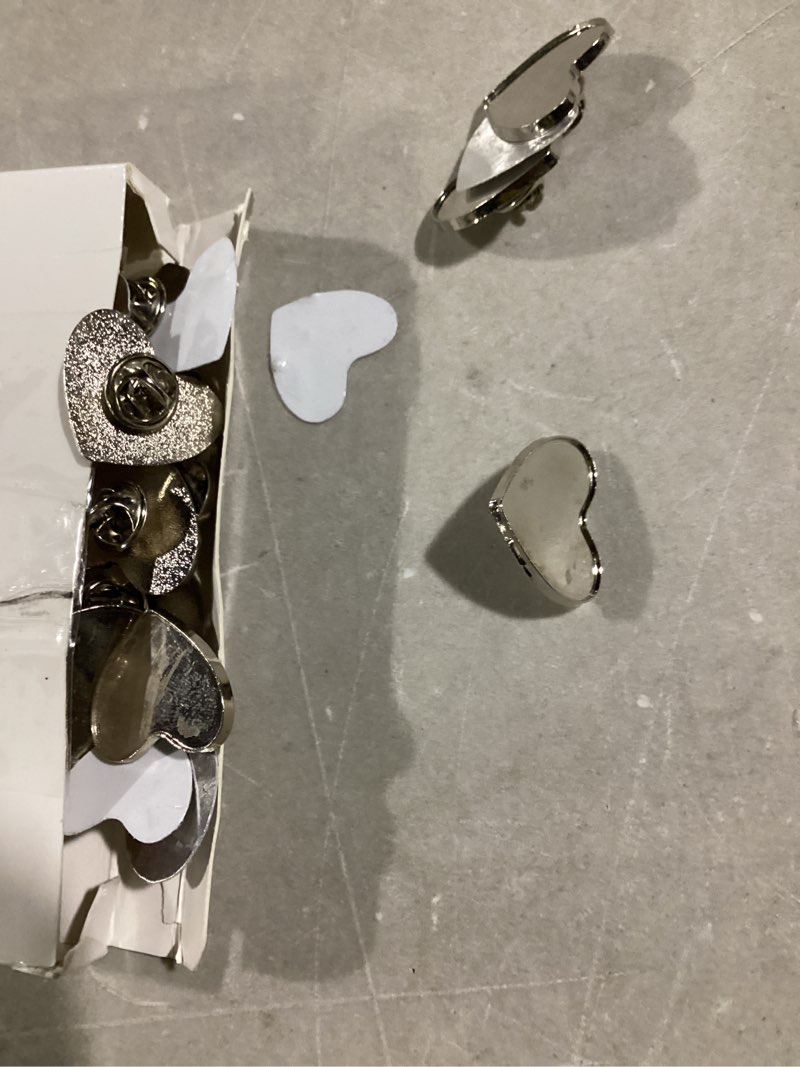 30 pcs heart sublimation blank pins, 0.75 inch diy button badge kit with aluminum inserts and butter