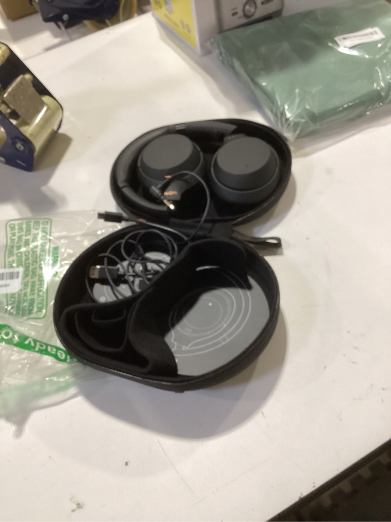 Condition photo showing As Is for sony wh-1000xm4 wireless premium noise canceling overhead headphones with mic for phone-call and alexa voice control, black wh1000xm4