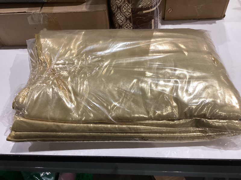 Condition photo showing Good Condition for shimmer gold backdrop curtains 20x12ft,non-shedding pure gold drapes,glitter sequin sparkle drapes for wedding birthday party photography decorations, 4panels(5x12ft each) 20x12ft gold
