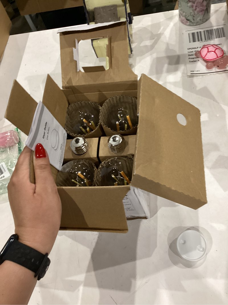 Condition photo showing New/Like New for orein smart edison light bulbs with smart button, wifi st19(58) vintage light bulbs e26 base, 800lm dimmable 2700k-6500k tunable white, smart filament bulb that work with alexa, 60w equivalent, 6pack st19-6pack+button